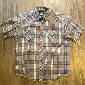 Wrangler Short Sleeve Flannel Button Down